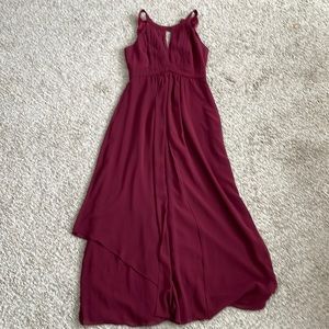 Lulus Burgundy Chiffon maxi dress
